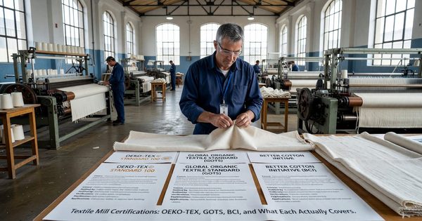 Textile Mill Certifications: OEKO-TEX, GOTS, BCI, and What Each Actually Covers